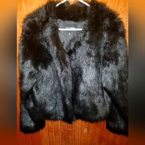 Black Fux Fur Coat